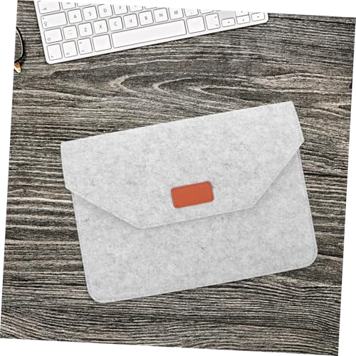 Bolsa protectora para portátil de fieltro gris claro miniatura 7
