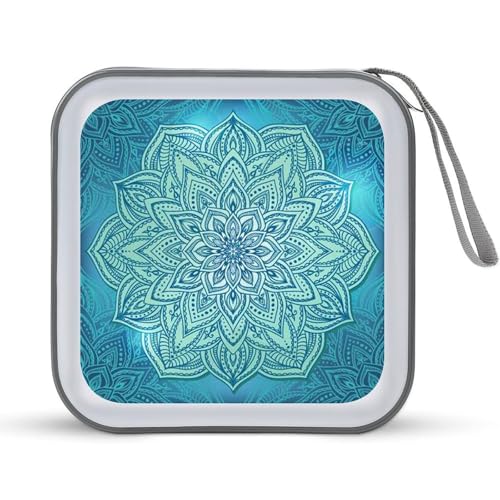Funda para CD diseño bohemio azul con exterior rígido portátil 2