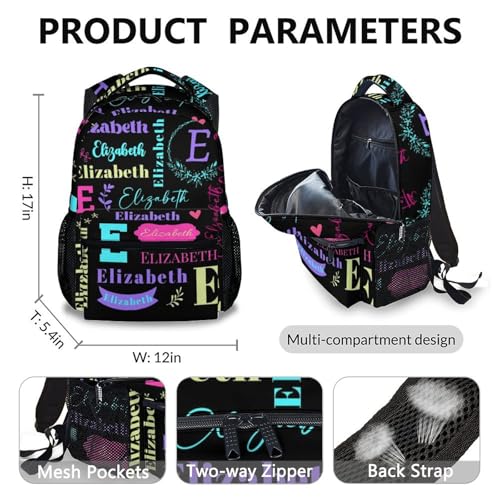 School Backpack with Lunchbag for Kid Boys Girls, Back to School Supplies Gifts, Custom 3 in 1 Black Backpacks with Pencil Case Matching Combo for Primary Preschool Kindergarten2