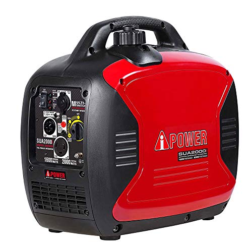 A-iPower SUA2000i 2000-Watt Portable Inverter Generator Gasoline-Powered, Red