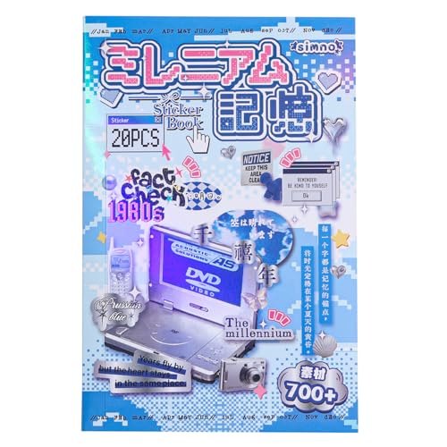 Image of Girl's Japanese Retro Words Sticker Book, 700+ Kawaii Japanese Phrase Stickers, Cute Kanji Kana Quote Stickers Book for DIY Scrapbooking Journaling Handbook Decoration