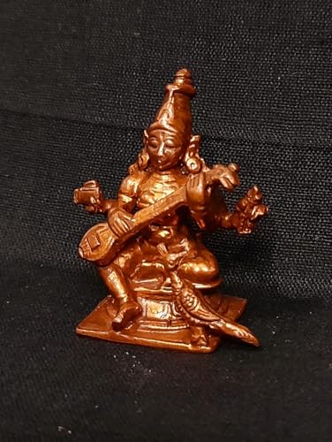 Image of Goddess Saraswathi Murti Copper - 1.6 in - Pack of 1