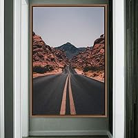 Framed Canvas Road Pathways Global Landscape Mountain Multicolor Photography Relax/Calm - 16x24 inches