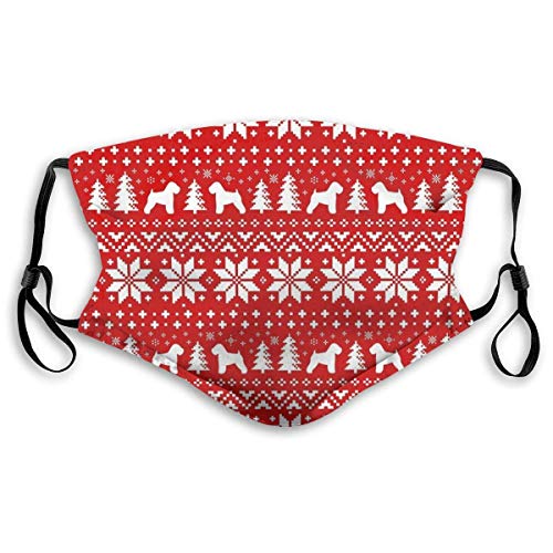 Dust Masks Full Face Mask Soft Coated Wheaten Terrier Silhouettes Christmas Sweater Pattern