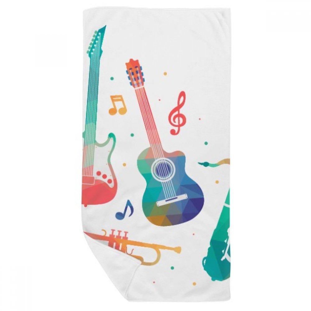 Serviette de bain compacte et douce motif musique pour visage