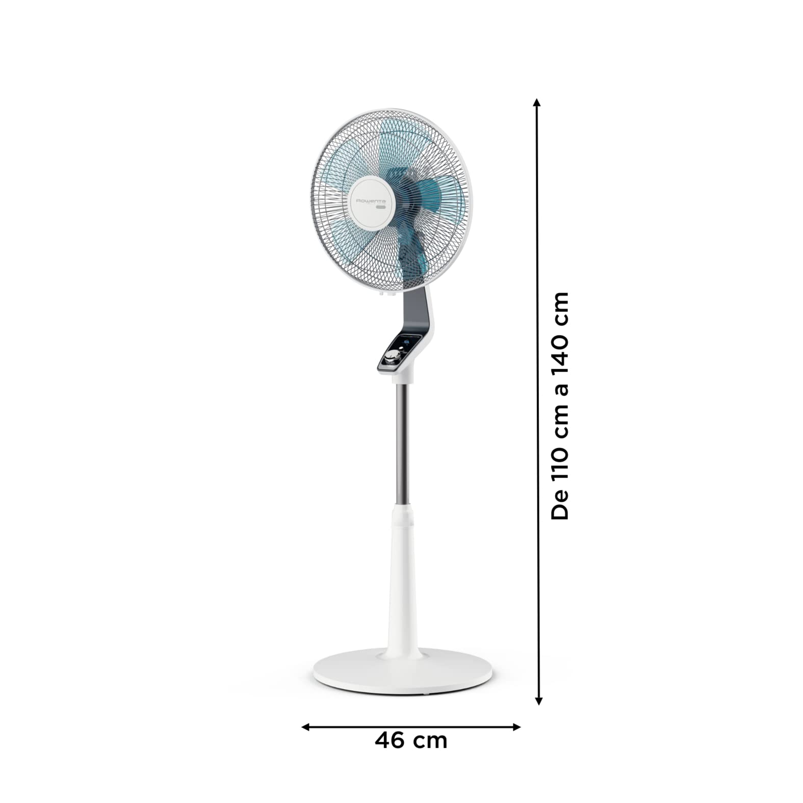 Rowenta Turbo Silence Standventilator, 45 dB(A), 72 m³/min, 4 Geschwindigkeiten, Silent Night, Turbo Boost, 120° Oszillation, Höhenverstellbar, VU5640