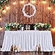 NSSONBEN 275cm White Polyester Table Skirts for Rectangle Tables, Wrinkle Free Ruffle Pleats Cloth Table Skirt for Banquet Wedding Birthday Baby Shower Trade Meeting Cake Dessert Tables(No Top Cover)