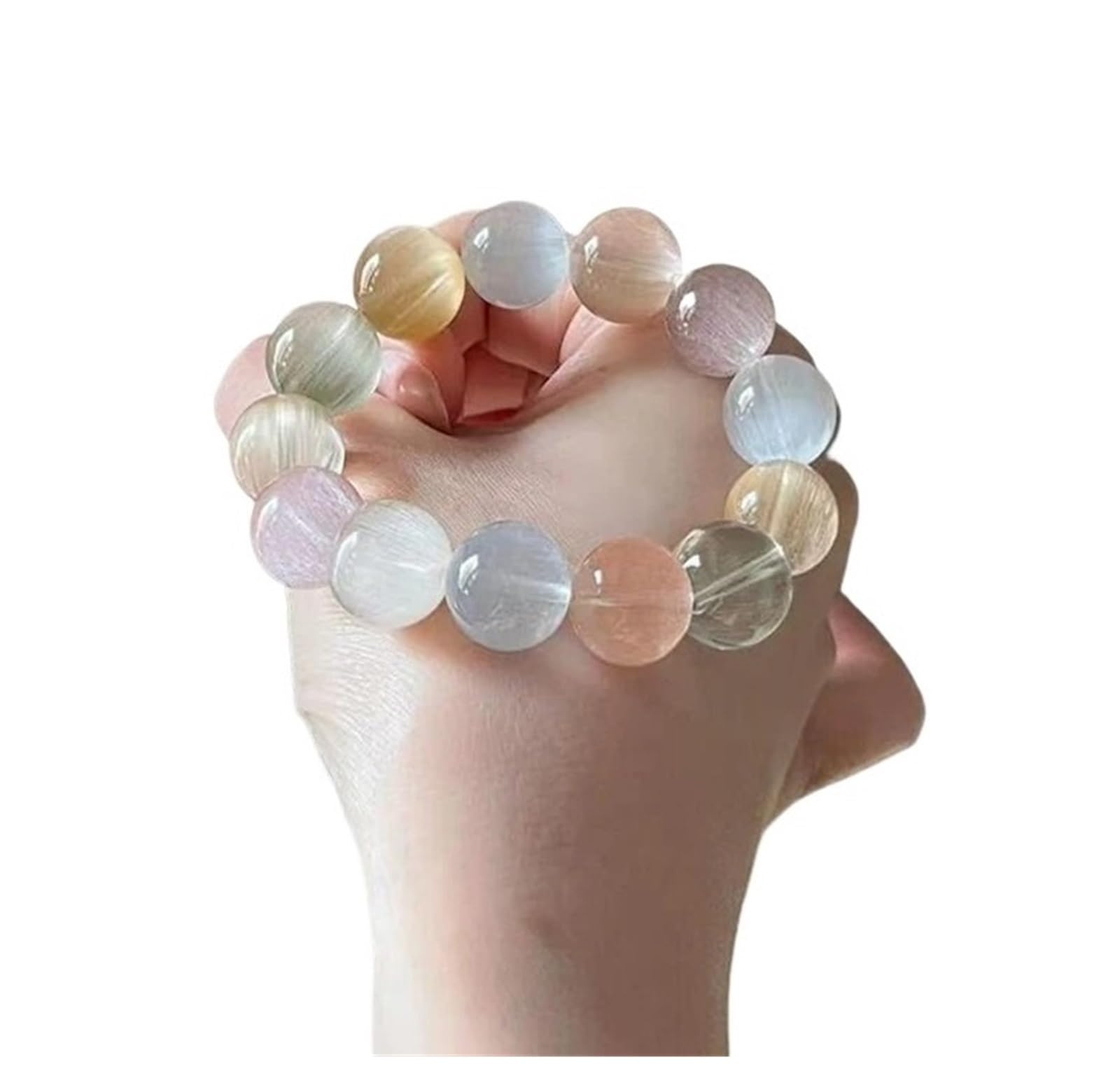 Generico Braccialetti con perline elasticizzate in cristallo Bracciale da donna corda elastica