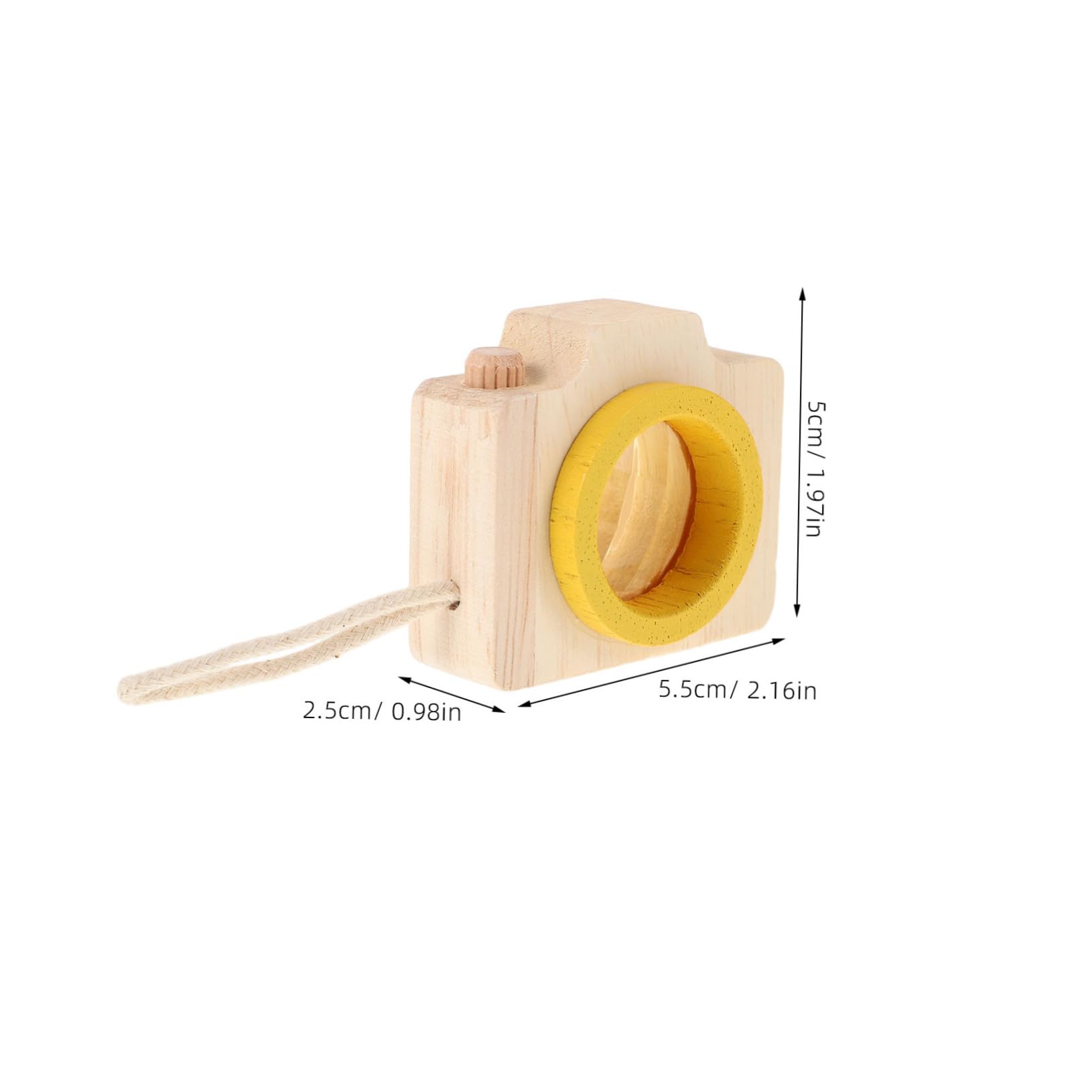 HONMEET Paintable Wooden Camera Kaleidoscope Kids Educational Toy Small Toy Camera Vintage Design Perfect for Party Present