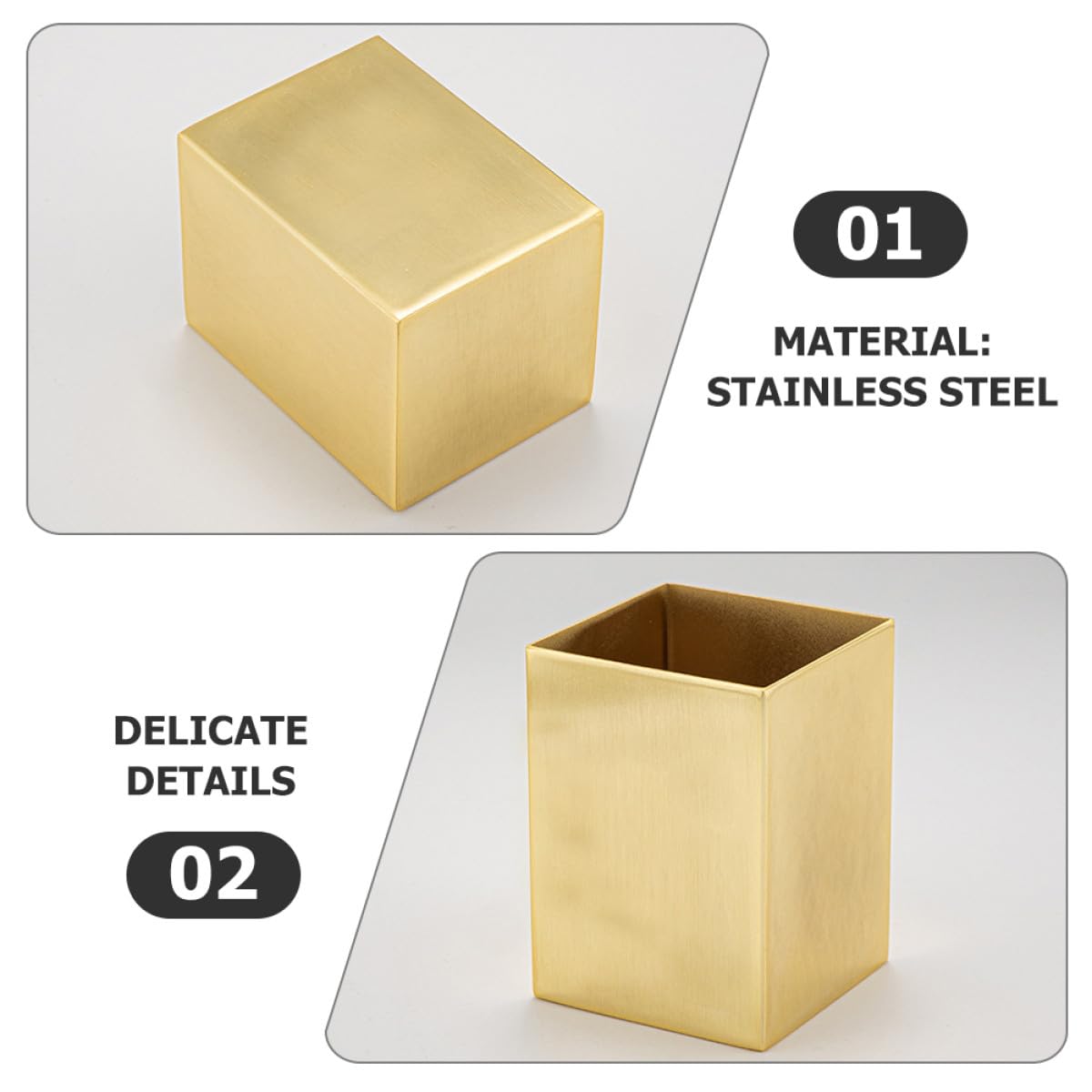 Portapenne in Acciaio Inox Spesso da Ufficio, Organizer per Cancelleria da Scrivania Fondo Antiscivolo, Contenitore Versatile per Articoli di Cancelleria e Cosmetici, Accessorio