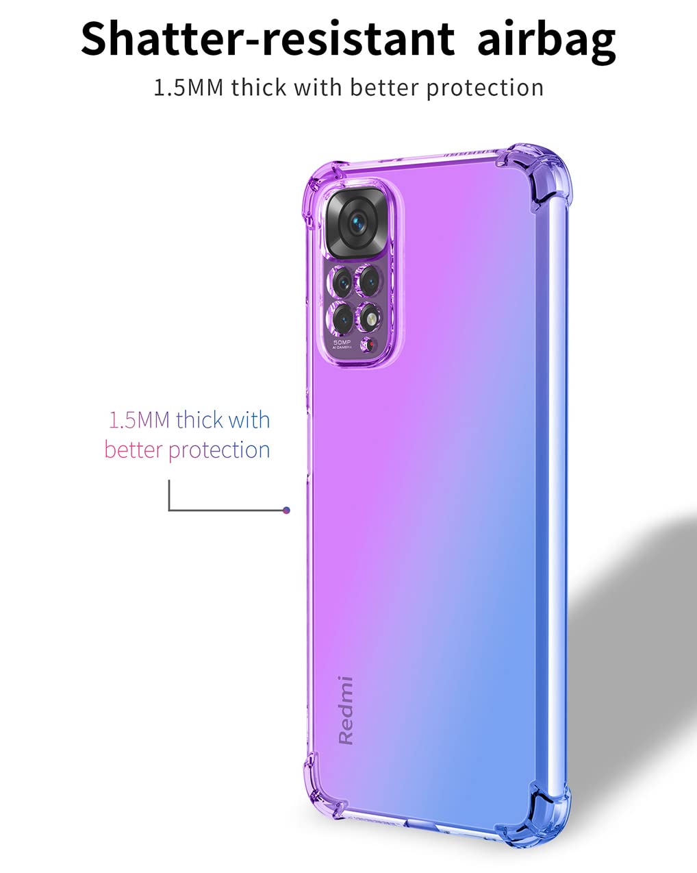 Cover Per Xiaomi Redmi Note 11S / Note 11 4G – Custodia TPU Effetto Gradiente (Rosa/Verde)
