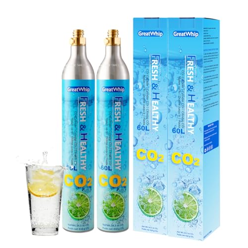 60 Litre Spare Gas Cylinder (SCREW IN) Water Carbonator CO2 Cylinder Compatible with Carbonated Water Machine, 2 cylidners 60 Litre Spare Gas Cylinder (SCREW IN) Water Carbonator CO2 Cylinder Compatible with Carbonated Water Machine, 2 cylidners