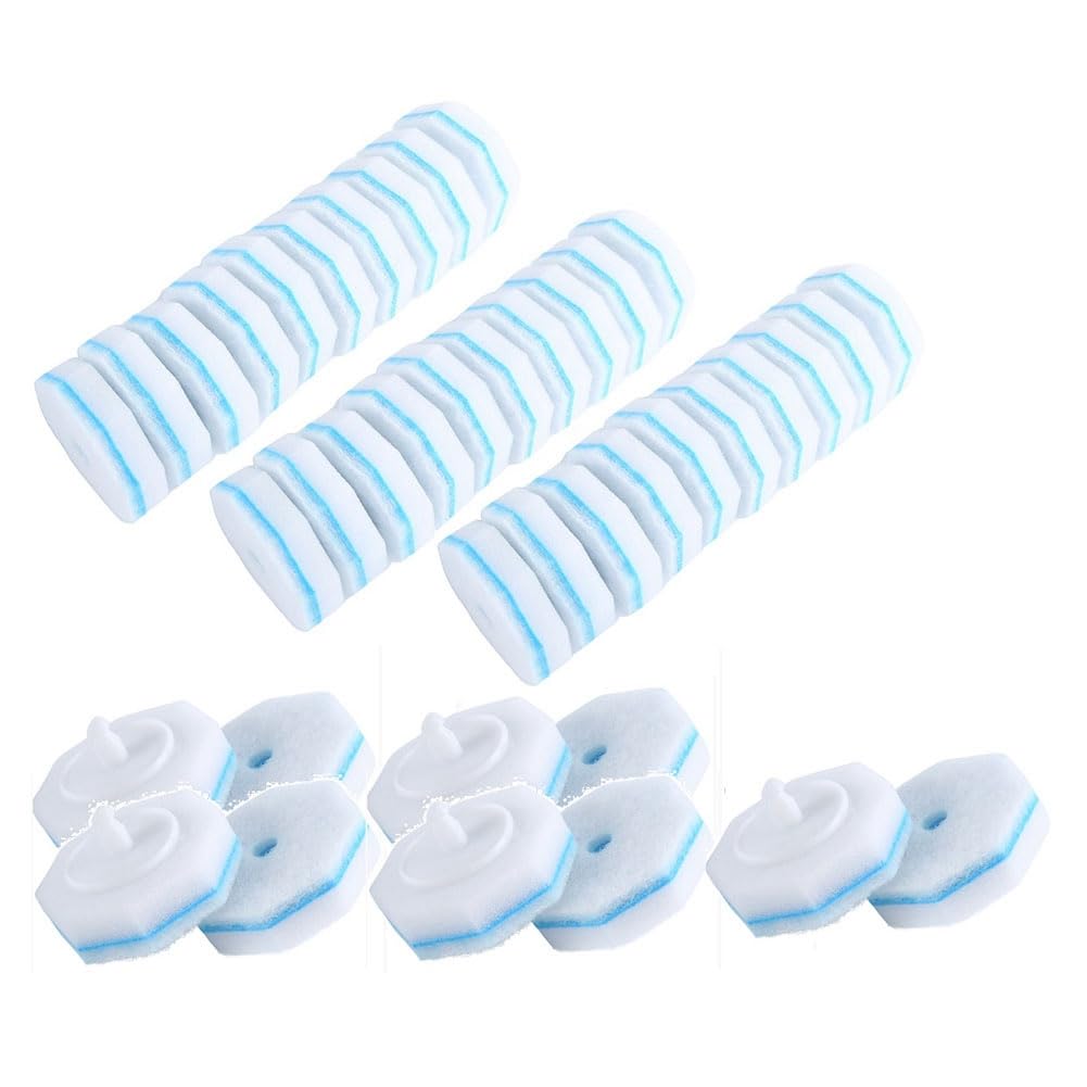 CTRLZS 40 Counts Upgraded Toilet Brush Wand Disposable Toilet Cleaning Wand Refills Bowl Scrubbers Heads Easy Install Easy to Use