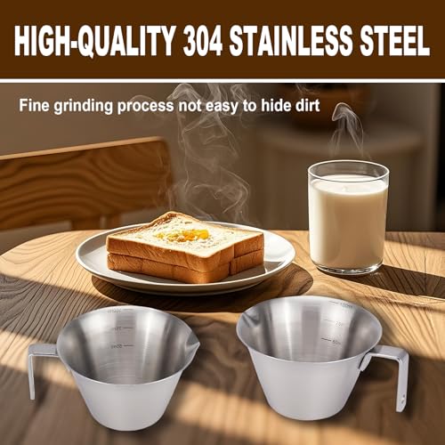 Juego de 4 vasos medidores de espresso acero inoxidable 100 ml miniatura 4