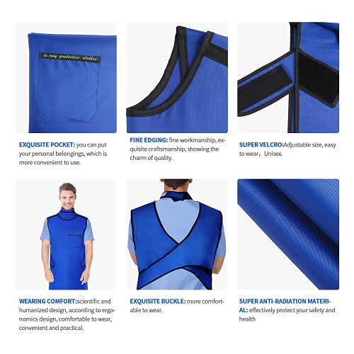 Image of Lead Apron 0.5mmpb Xray with Thyroid Shield Collar Dental Lab Apron Lead Protection Lightweight Dentist x-ray Shield Adult