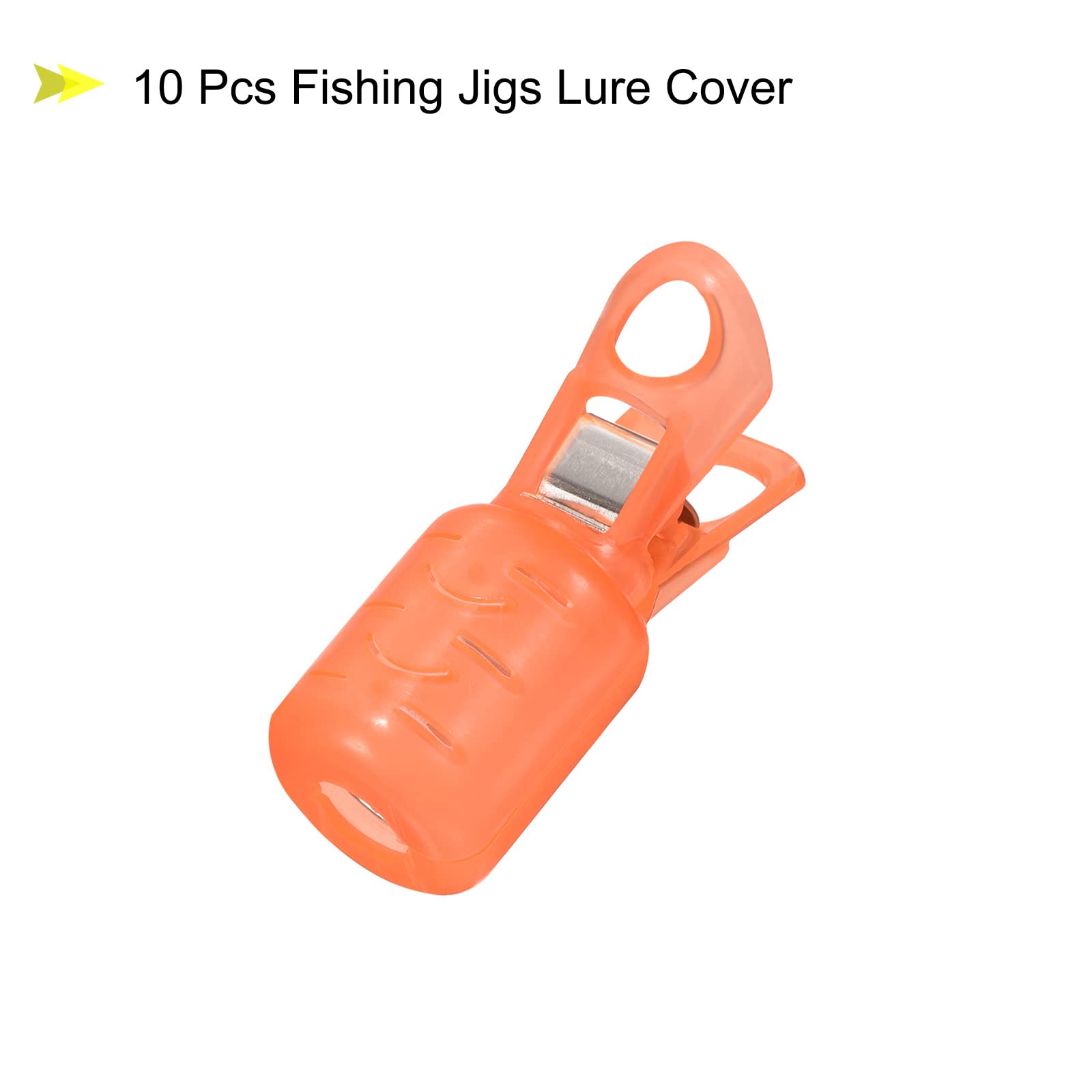 PATIKIL Pequeño Tamaño Calamar Anzuelo Protector Estuche, 10 Paquete Pesca Cubiertas Capó Señuelo Cubierta Aparejos Cajas Herramientas, Naranja