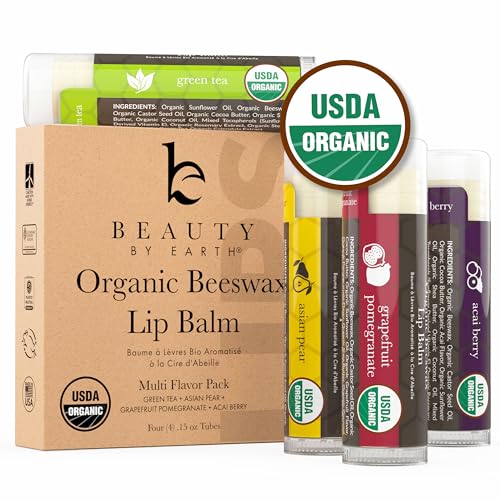 Organic Lip Balm Multi Flavor – 4 Pack Organic
