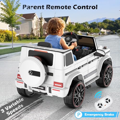 Image of ANPABO 12V 7AH Licensed Mercedes-Benz G63 Electric Car for Kids, White