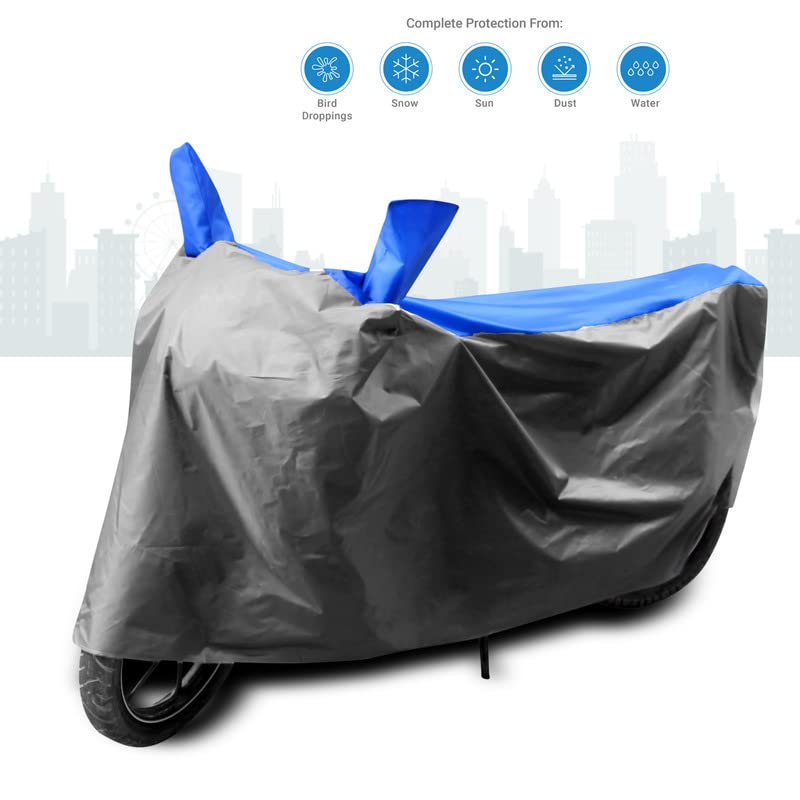 Image of SHAH BROTHERS Water Resistant Bike Cover Compatible for TVS Jupiter Classic Motorcycle /Bike Body Cover - Blue