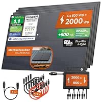 Solarway® Balkonkraftwerk 2000W / 800W komplett Steckdose - neuester 800W Wechselrichter - Solaranlage Komplettset - 500W bifaziale Solarmodule & Envertech & Zubehör – Ansicht 2