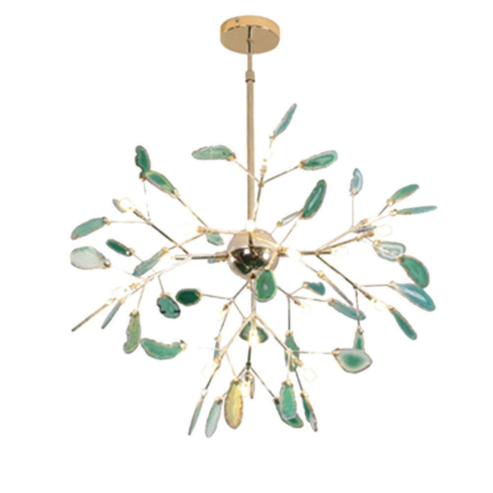 Ajustable Redondo Orbe Durante Las Luces,Colorido Ramas Luz De Techo Para Salón Comedor Dormitorio,Creativo Arte Candelabro,G4 Moderno Luciérnaga Natural Ágata Candelabro-Oro electroplacado 20 cabeza