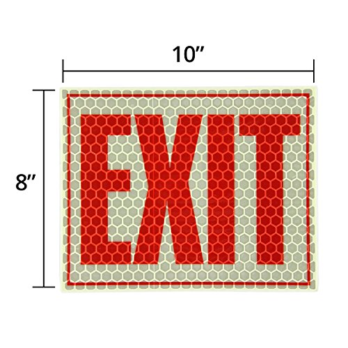 Cyalume Cyflect Glow in the Dark and Reflective Emergency Exit Sign, 8 Inches x 10 Inches, Adhesive Backing - Thumbnail 3