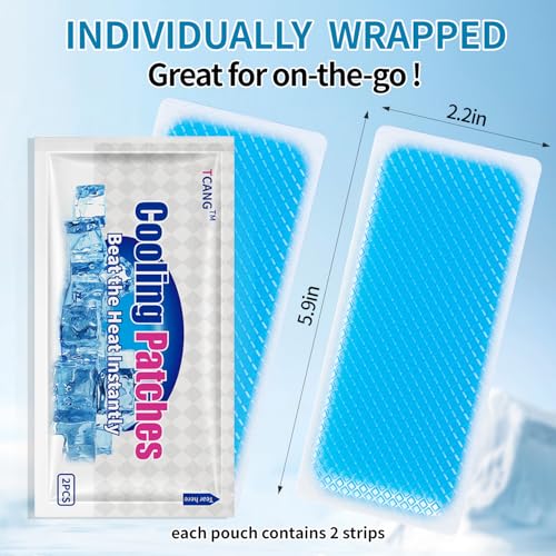Image of Disposable Cooling Patches for Outdoor Activities, Cooling Sheets for Muscle Soreness, Instant Ice Packs for Injuries, Discomfort, Headache, Pack of 30
