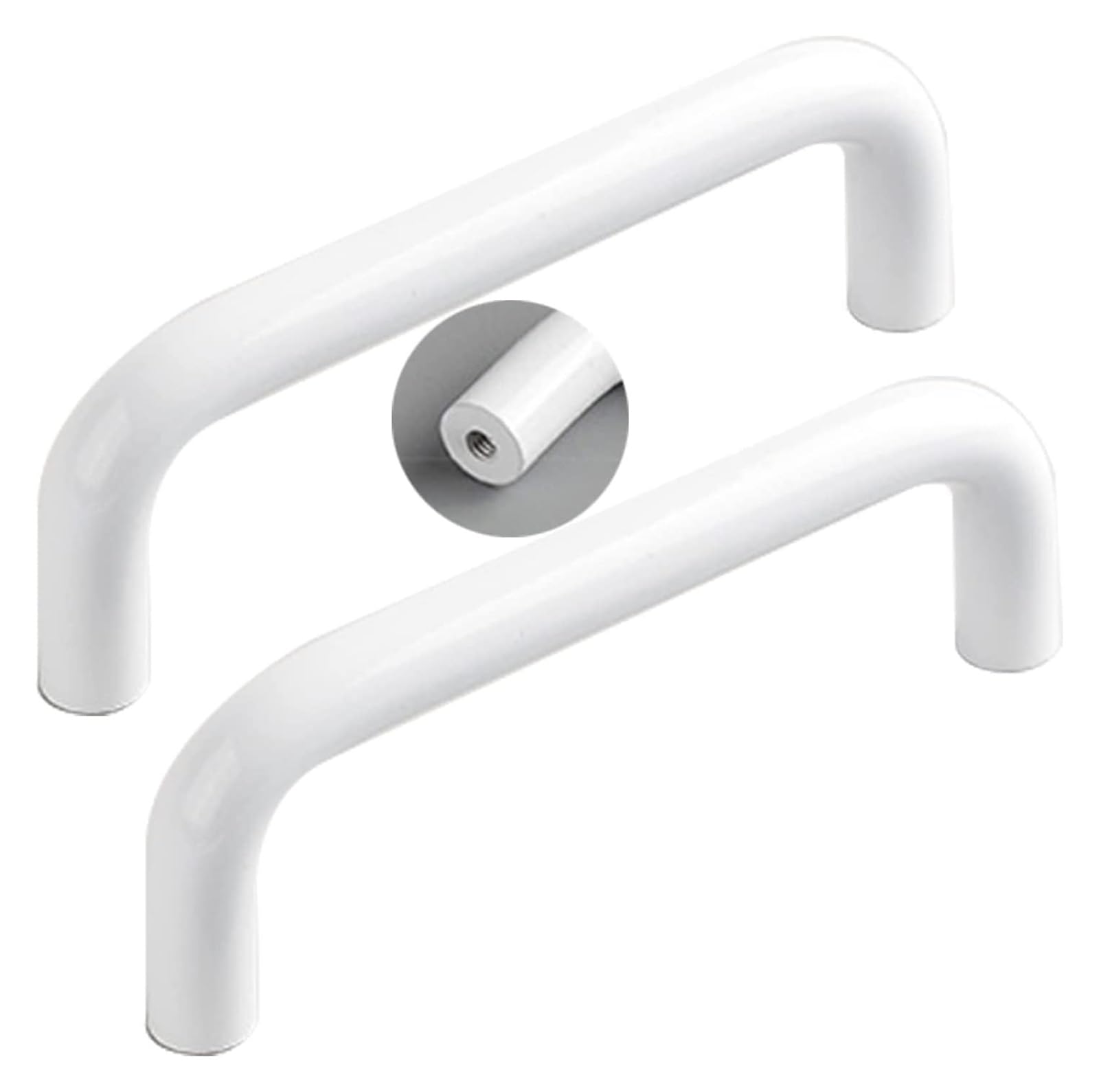 VOPLIVAT Kitchen Cupboard Handles, White Aluminum Alloy Cabinet Handles 2 Pieces Multiple Sizes(Hole Distance 224mm)