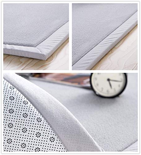 LEHOUR Verdikt koraal fluwelen tapijt voor kinderen, kruipdeken, zachte tatami tapijten voor kinderen, antislip vergroten, speelmat (grijs, 200 x 200 cm) - Afbeelding 7