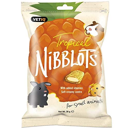 VetIQ Tropical Nibblots, 8x 30g, Tasty Hamster Treats with Real Fruit For Your Guinea Pig/s or Hamster/s, Guinea Pig Treats with Added Vitamins, Pet Remedy For Skin & Coat