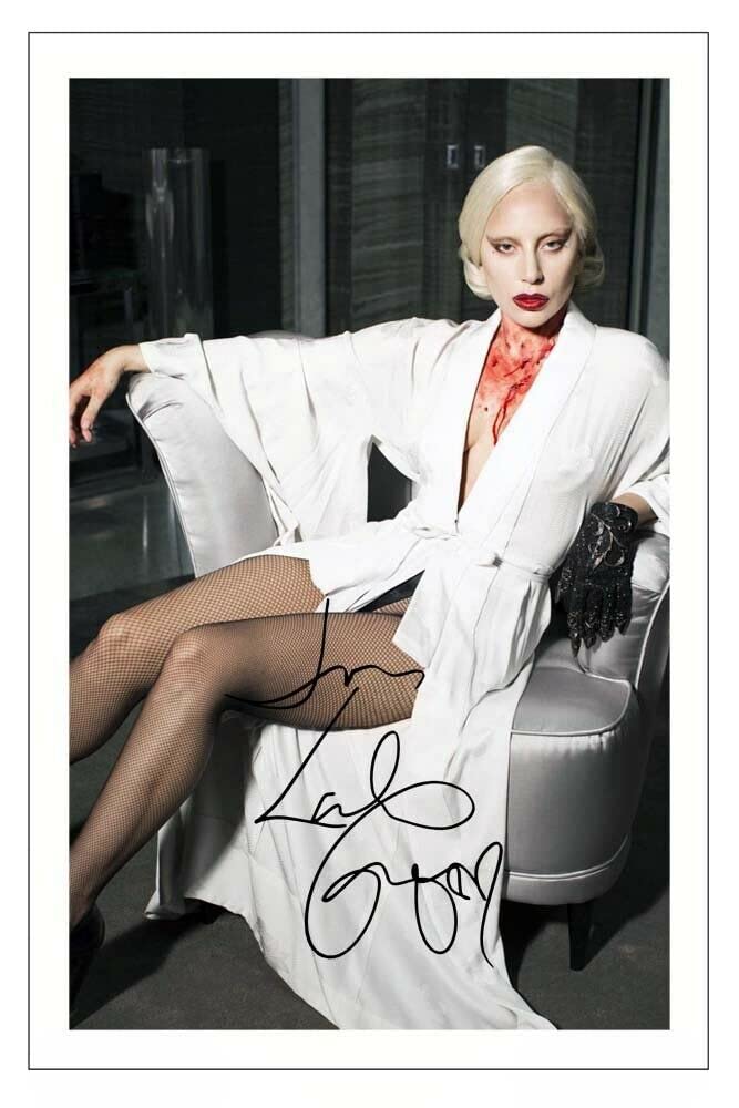 Lady Gaga Signed 12x8 Inch Photo Print Pre Printed Signature