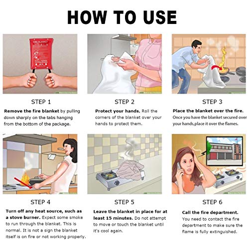 Fire Blanket Fire Guardian Blanket and Fire Blanket Fire Suppression Blankets for Kitchen, Bedroom, People- Energency Safety (40