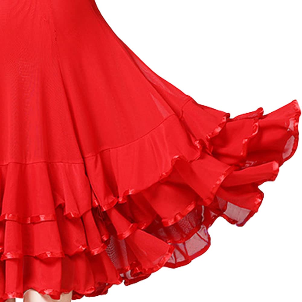 G-LIKE Gonna latina da donna – Latina danza valzer tango jazz salsa rumba moderna dance performance party costume elastico midi gonna abito da ballo per donne ragazze