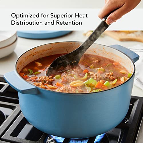 Image of KitchenAid Enameled Cast Iron Dutch Oven /Casserole, 6 Quart, Blue Velvet