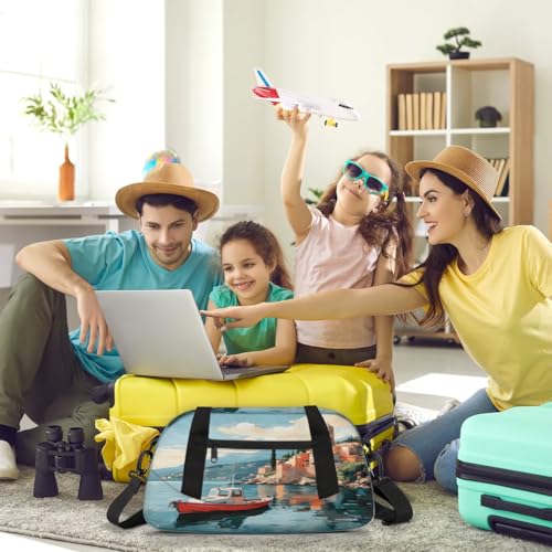 Scenic Sailing Ocean Waterproof Sports Gym Bag Portable Dance Gymnastics Work Out Bag Lightweight Travel Duffel Bag Overnight Weekender Bag 7