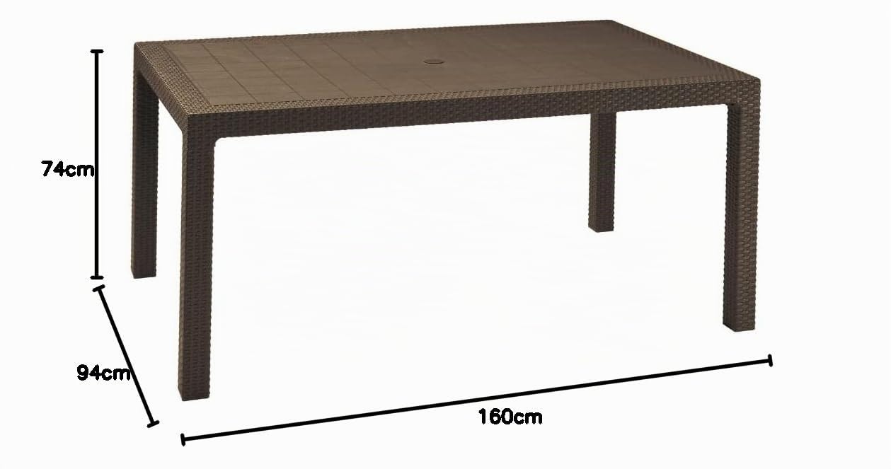 Keter - Mesa Comedor Exterior Melody de 6 plazas, Color marrón