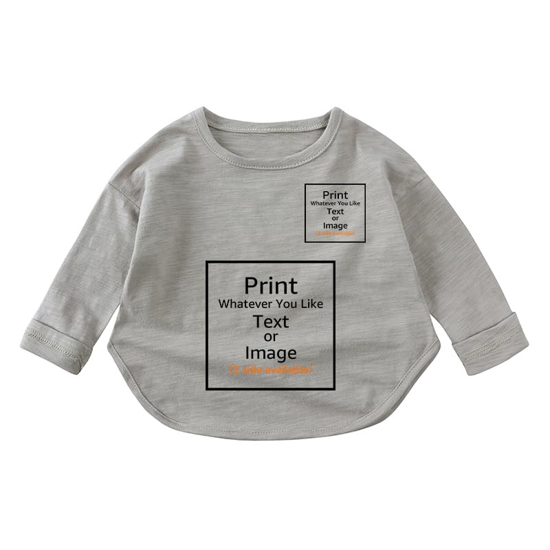 MYGBCPJS Toddler Boys Girls Customize Crewneck Sweatshirts Long Sleeve Kids Custom Personalized T-shirt Shirt Add Own Text