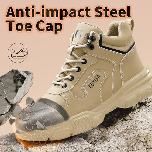 Image of Steel Toe Shoes for Men Lightweight Puncture Resistant Safety Footwear Work Shoes Men Safety Work Shoe Comfortable for Construction Warehouse Jobs