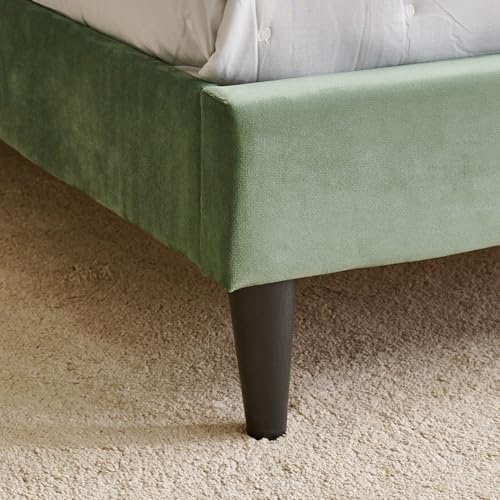 Image of Home Centre | Helios Bravo Roxy Upholstered King Size Bed Without Storage | Engineered Wood | Green | 1 Year Warranty