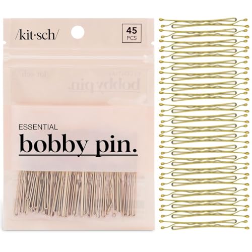 Kitsch Blonde Bobby Pins - 1.87 Inches | Ideal for Blonde Thick & Thin Hair | Hair Styling Accessories for Kids Girls and Women | Stylish and Secure Hair Pin | Ideal Gifts for Women - 45 pcs