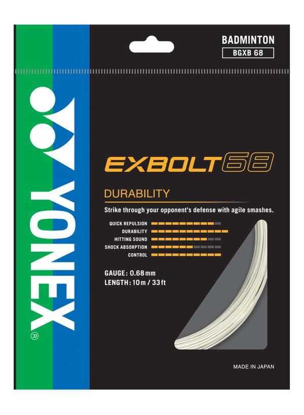 YONEX EXBOLT 68 Badminton String - White (1320)
