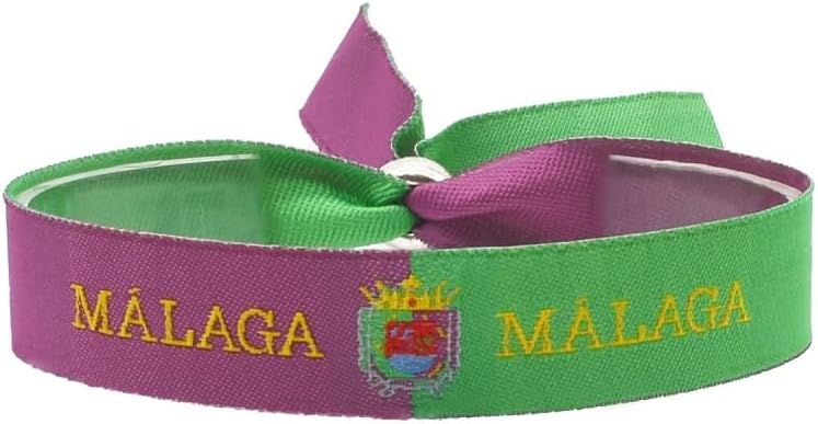BDM Malaga Bracelet, Malagueños 100%, Feria and Football, Malaga Costa del Sol Shield, Embroidered and Adjustable Bracelet