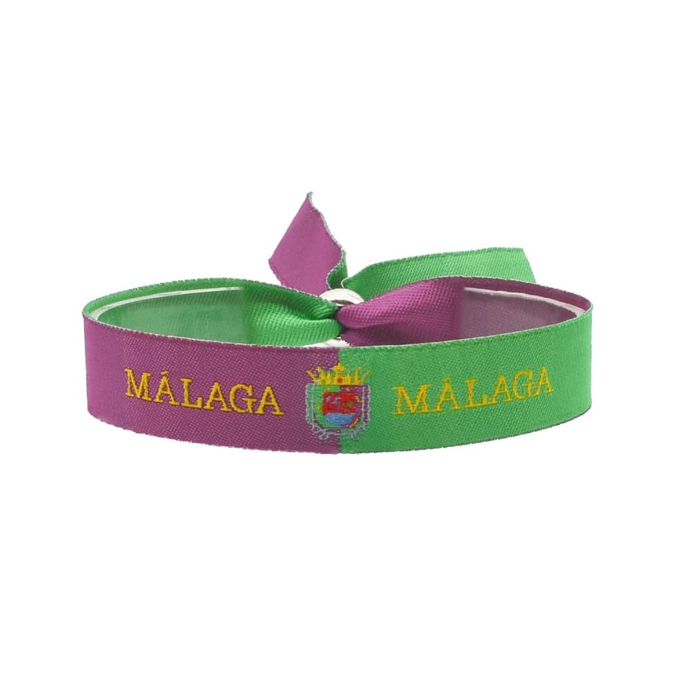 BDM Malaga Bracelet, Malagueños 100%, Feria and Football, Malaga Costa del Sol Shield, Embroidered and Adjustable Bracelet