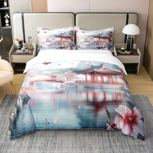 Housse de couette cerisier 240x260 coton contre la literie terne