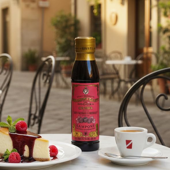 Giuseppe Giusti Raspberry Glaze Balsamic Vinegar LAMPONE 150ml, Fruity Balsamic Drizzle
