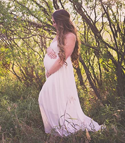 Ladmous Women's V Neck Floral Lace Wedding Dress Sleeveless Bridesmaid Evening Party Maxi Dress4