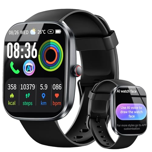 uaue AI Smartwatch Herren Damen, 1.91' Fitnessuhr Integrierte...