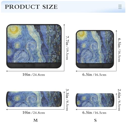 Image of Seat Belt Cover Pad 2 Pcs Soft Seat Strap Cover Cute Protector Support Head Neck Shoulder for Car Seats High Chair Backpack (10x7.7in) Vangogh Starry Night