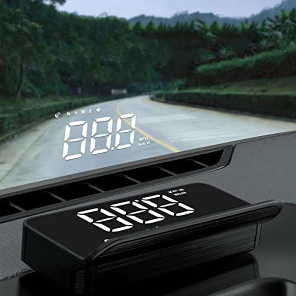 M1 Display Head Up per auto con proiezione GPS di velocità e direzione, adatto per tutti i veicoli con caratteristiche per affaticamento e avvisi di velocità sul parabrezza