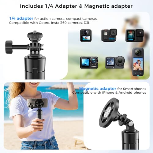 Palo selfie magnético y mini trípode de 25 pulgadas para iPhone y Osmo Pocket 3 en viajes 2